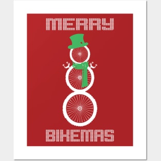 Merry Bikemas (White/Green) Posters and Art